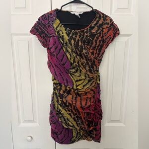 Diane Von Furstenberg Multicolor Abstract Mini Dress